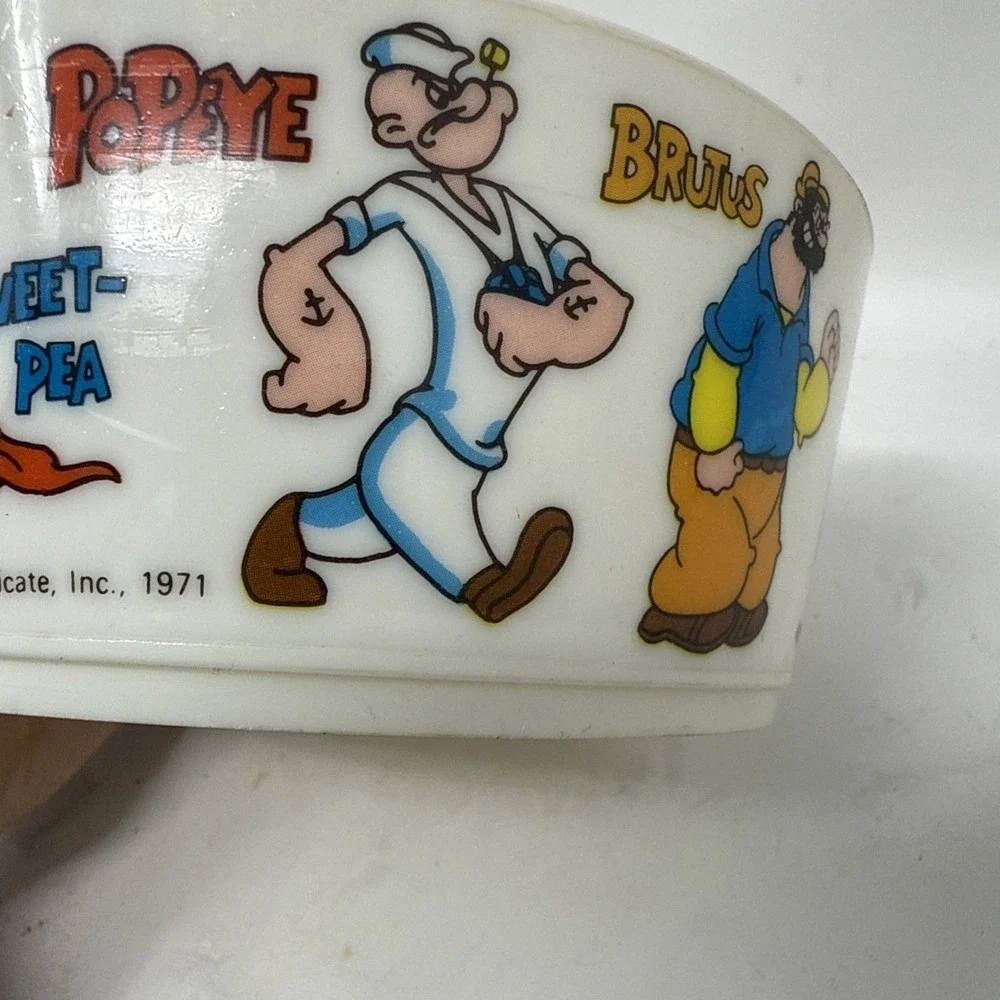 Popeye The Sailor Man 1979 Plastic Cereal Bowl Vintage Deka USA Olive Oil Brutus